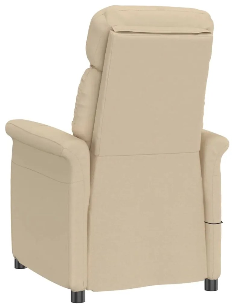 Poltrona de massagens reclinável camurça artificial cor creme