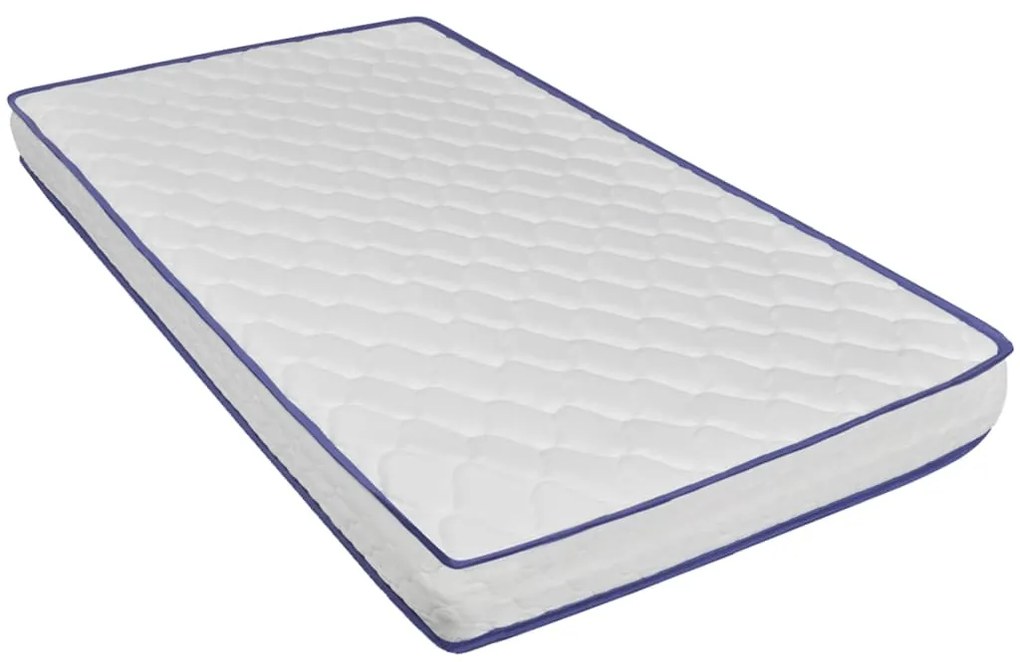 Cama + colchão espuma memória 140x200cm couro artificial branco