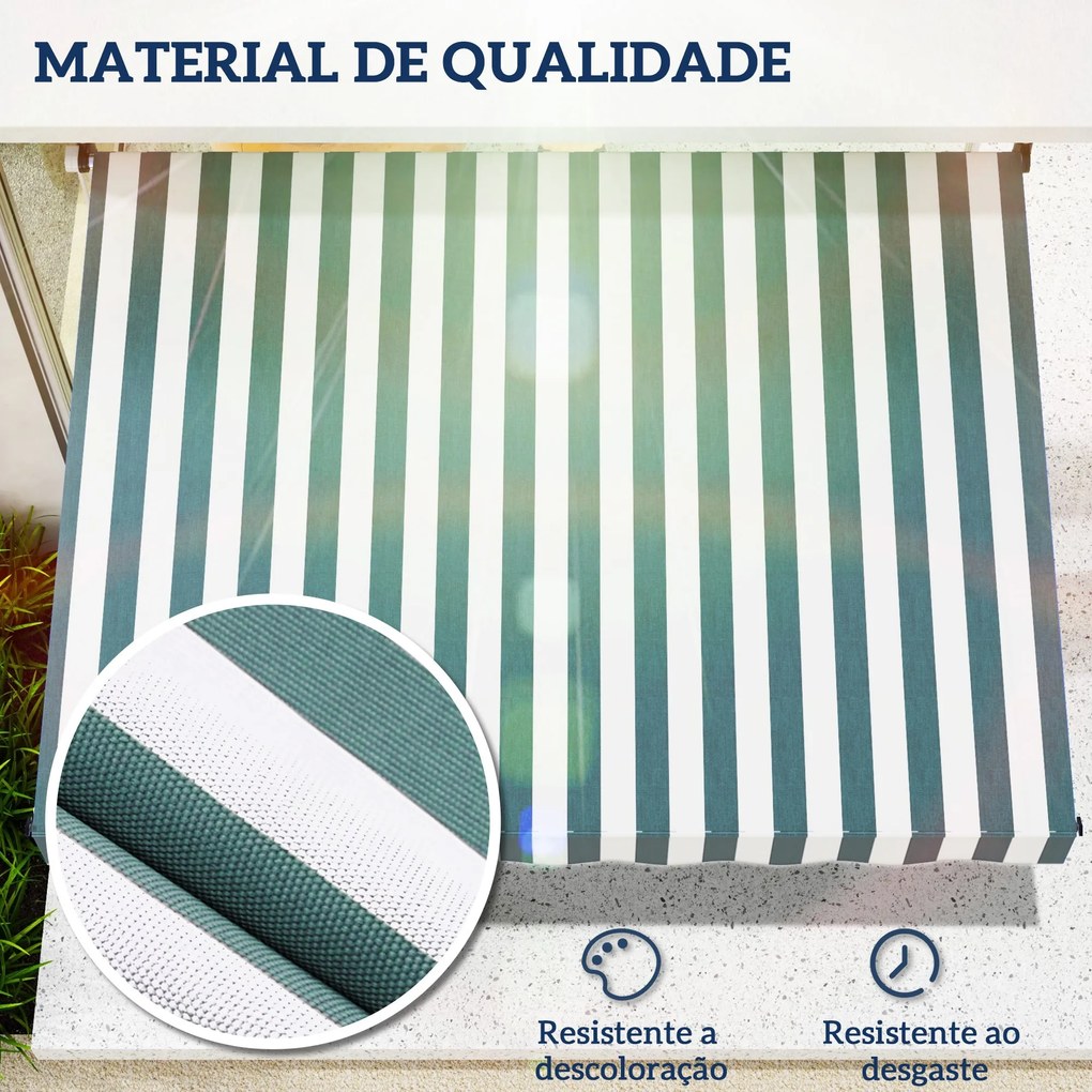 Toldo Manual Retrátil 200x150 cm com Manivela de Alumínio Ângulo Ajust