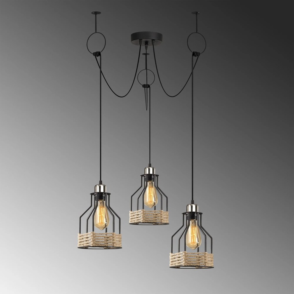 Chandelier Fiko – Preto – 97 cm de diâmetro