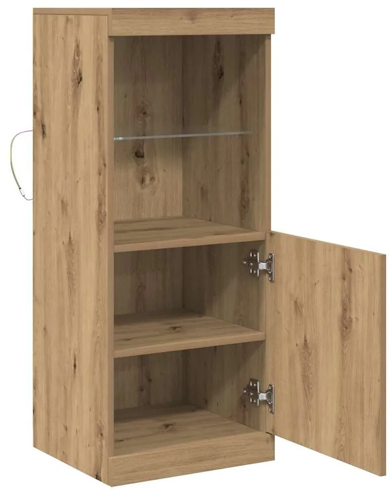 Buffet vidaXL com Luzes LED Carvalho Artesanal 41x37x100 cm