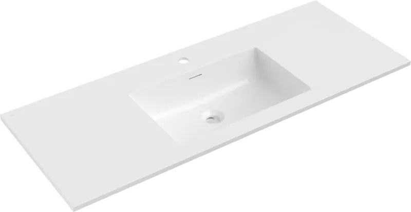 Mexen Otis lavabo embutido no tampo 121 x 46,5 cm, branco brilhante - 25181200