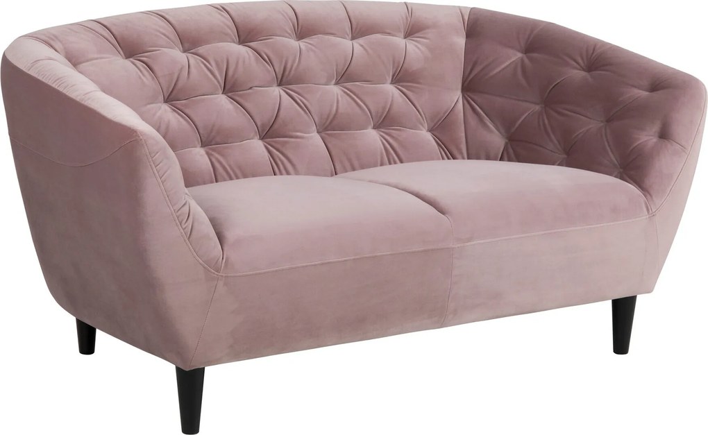 Chesterfield sofá Norsica 260, Número de lugares: 2, Rosa Dusty, 150x84x78cm, 32 kg, Tecido, Pernas: Madeira, Parcialmente montado, Madeira: Borracha