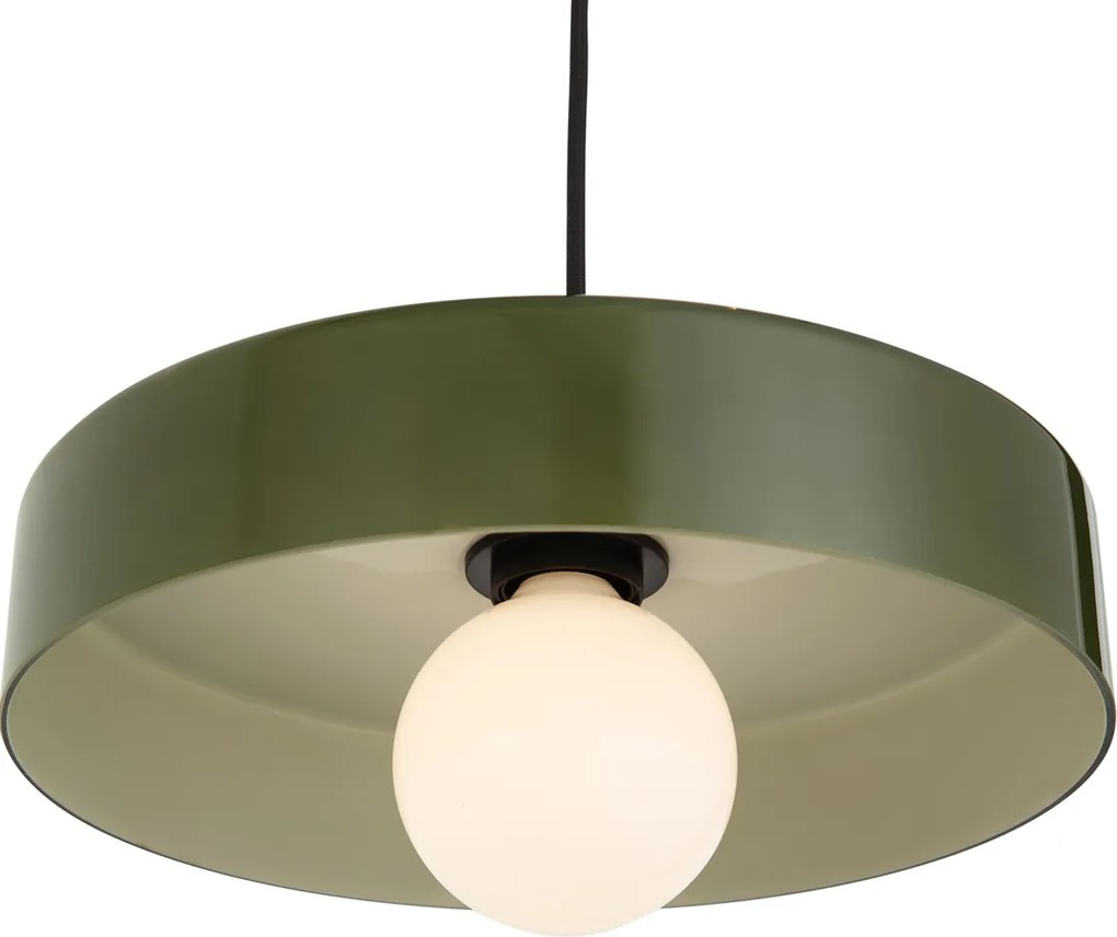 Sistema de calhas moderno preto com 2 candeeiros pendentes verdes e 3 focos monofásico - Iconic Jeana Luxe Jina