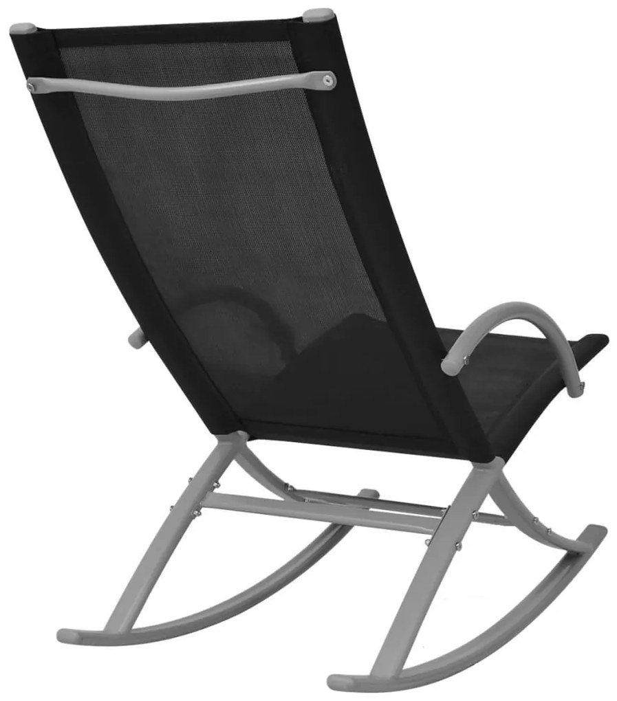 Cadeiras de baloiço jardim 2 pcs aço e textilene preto