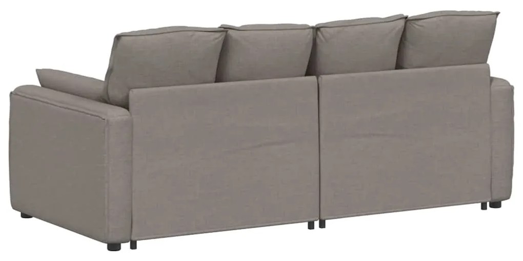 Sofá modular com almofadas castanho-acinzentado