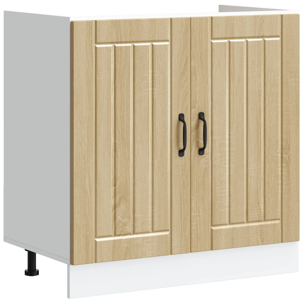 Armário de Cozinha vidaXL "Lucca" com Duas Pias em Carvalho Sonoma MDF
