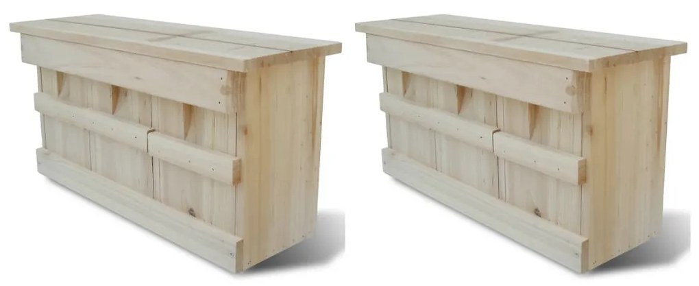 276008 vidaXL Casas para pardais 2 pcs madeira 44x15,5x21,5 cm