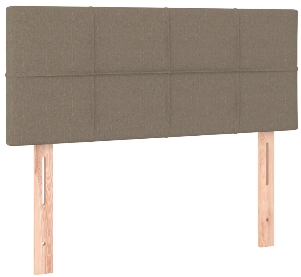 Cama box spring + colchão/LED 90x190cm tecido cinza-acastanhado
