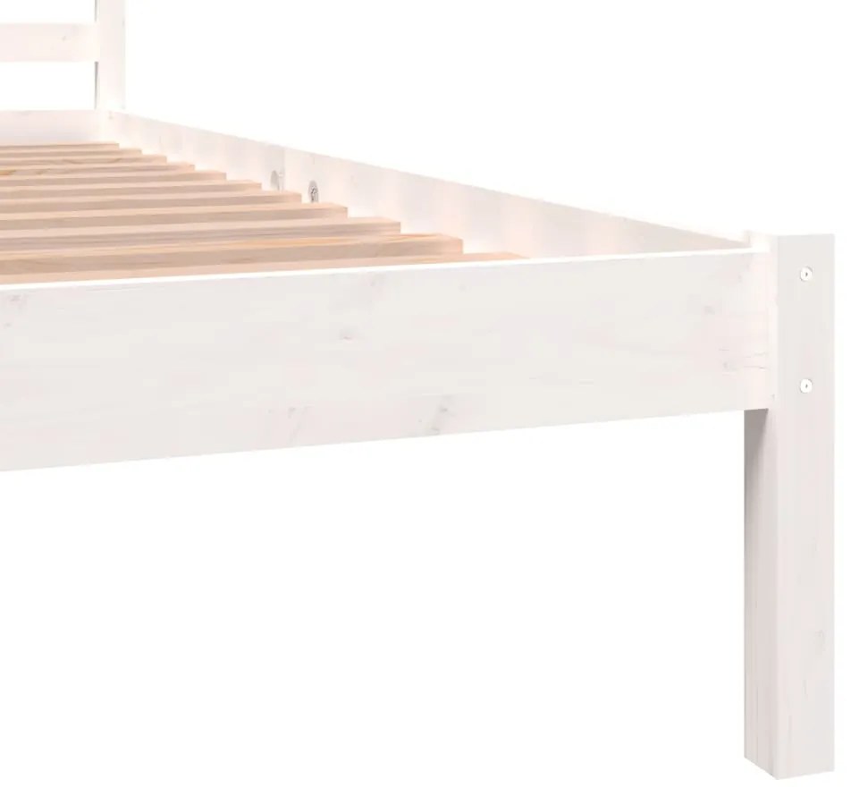Estrutura de cama pequena casal 120x190 cm pinho maciço branco
