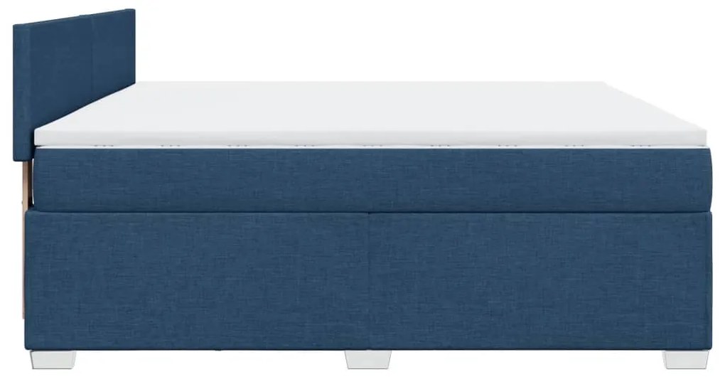Cama com molas/colchão 180x200 cm tecido azul
