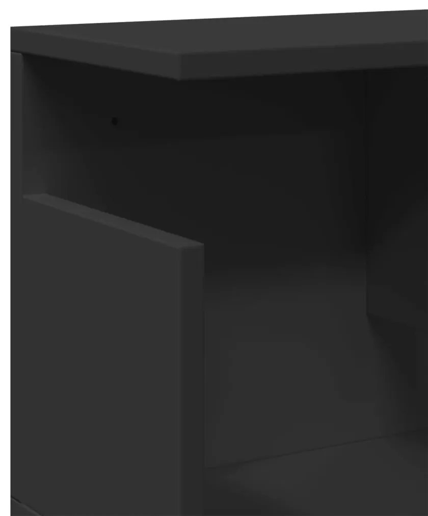 Armário parede 100x20x30 cm derivados de madeira preto