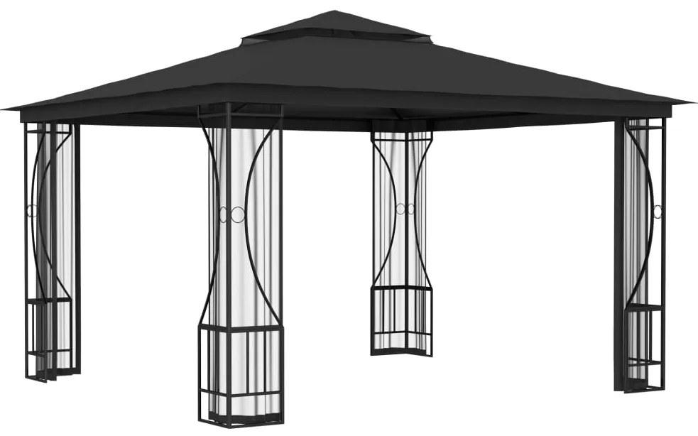 Gazebo com redes 300x300x265 cm antracite
