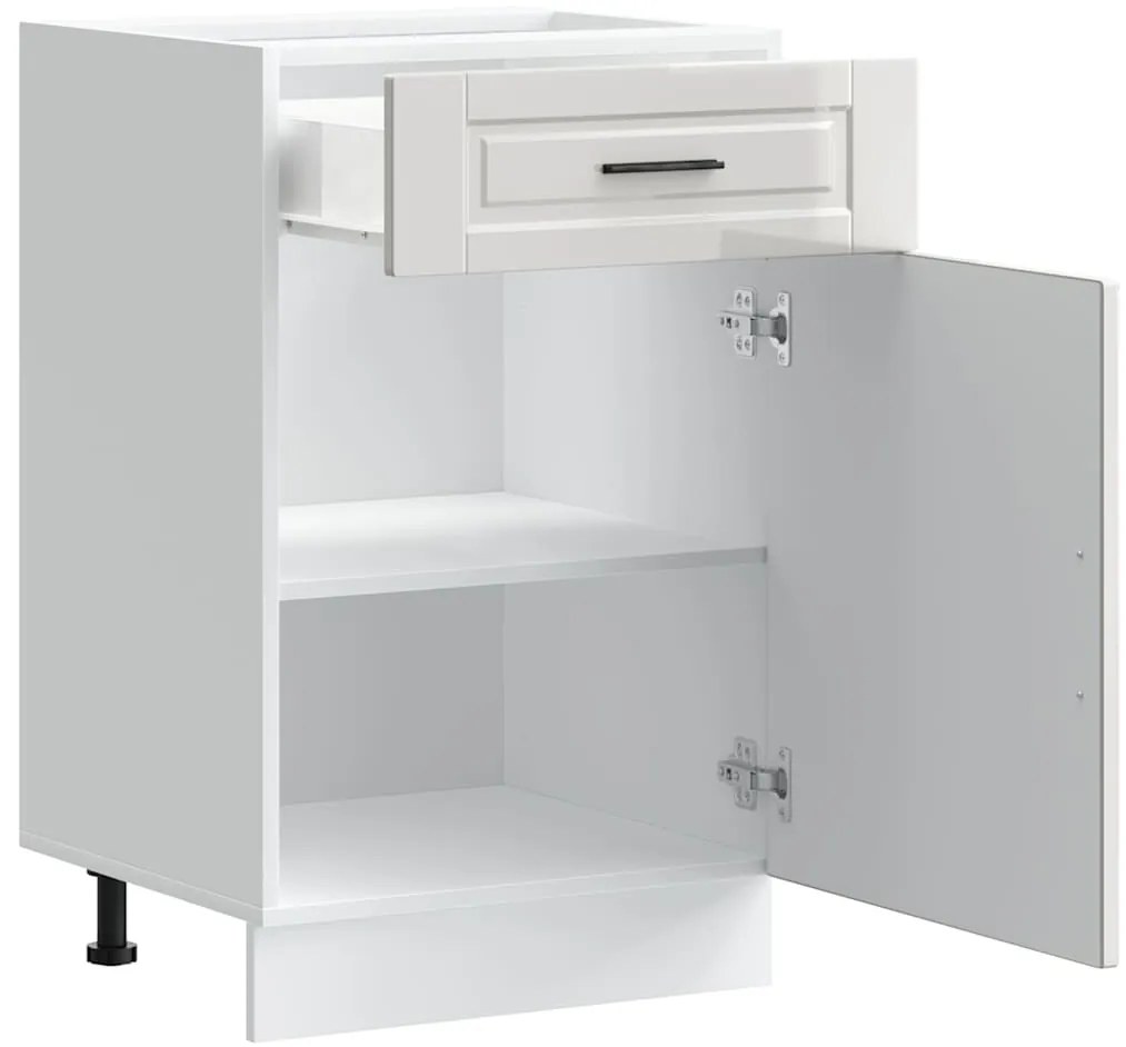 Armário base cozinha Porto derivados madeira branco brilhante