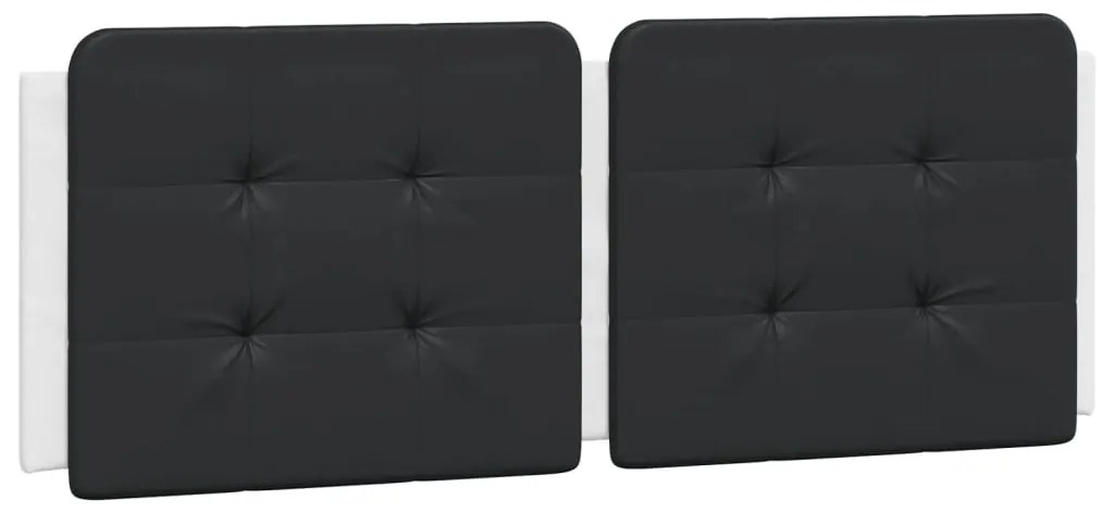 Estrutura cama c/ cabeceira 140x200 couro artif. branco/preto