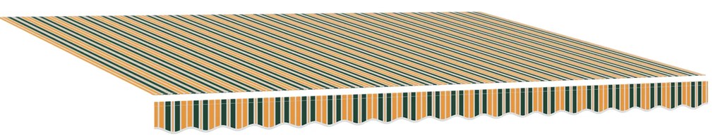 Toldo Retrátil Manual vidaXL Verde e Amarelo 450x350 cm