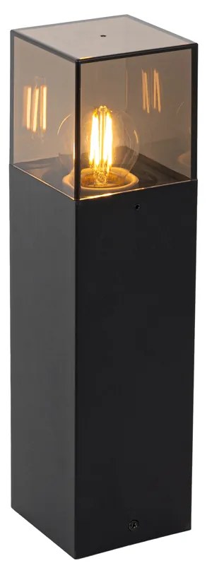 Candeeiro de Pé de Exterior Preto com Abajur Fumê 30 cm - Denmark