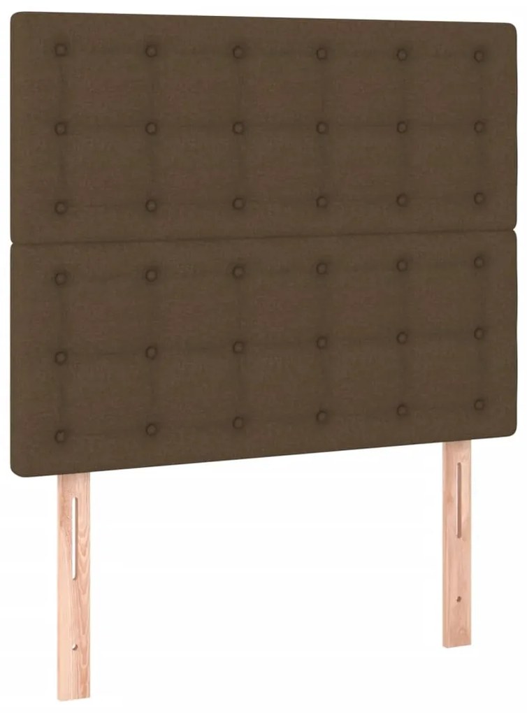 Estrutura de cama sem colchão 90x200 cm tecido castanho-escuro