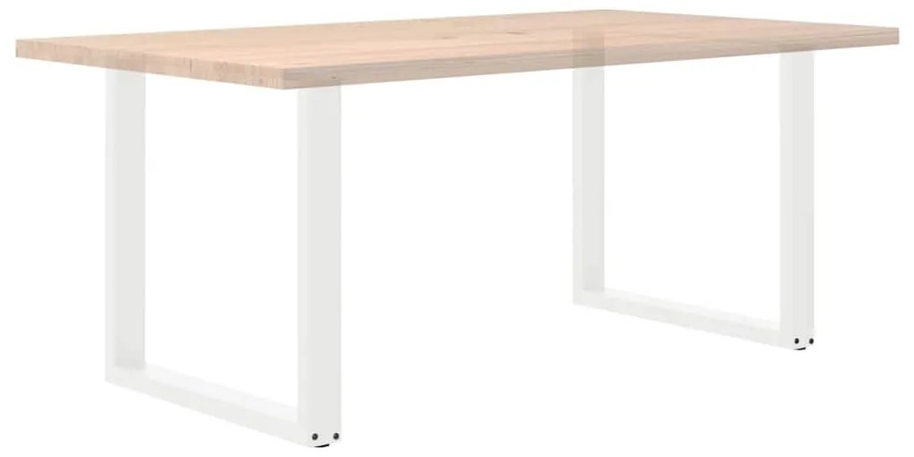Pés de mesa de jantar em forma de U, 2 peças, branco, 80x (72-73) cm,
