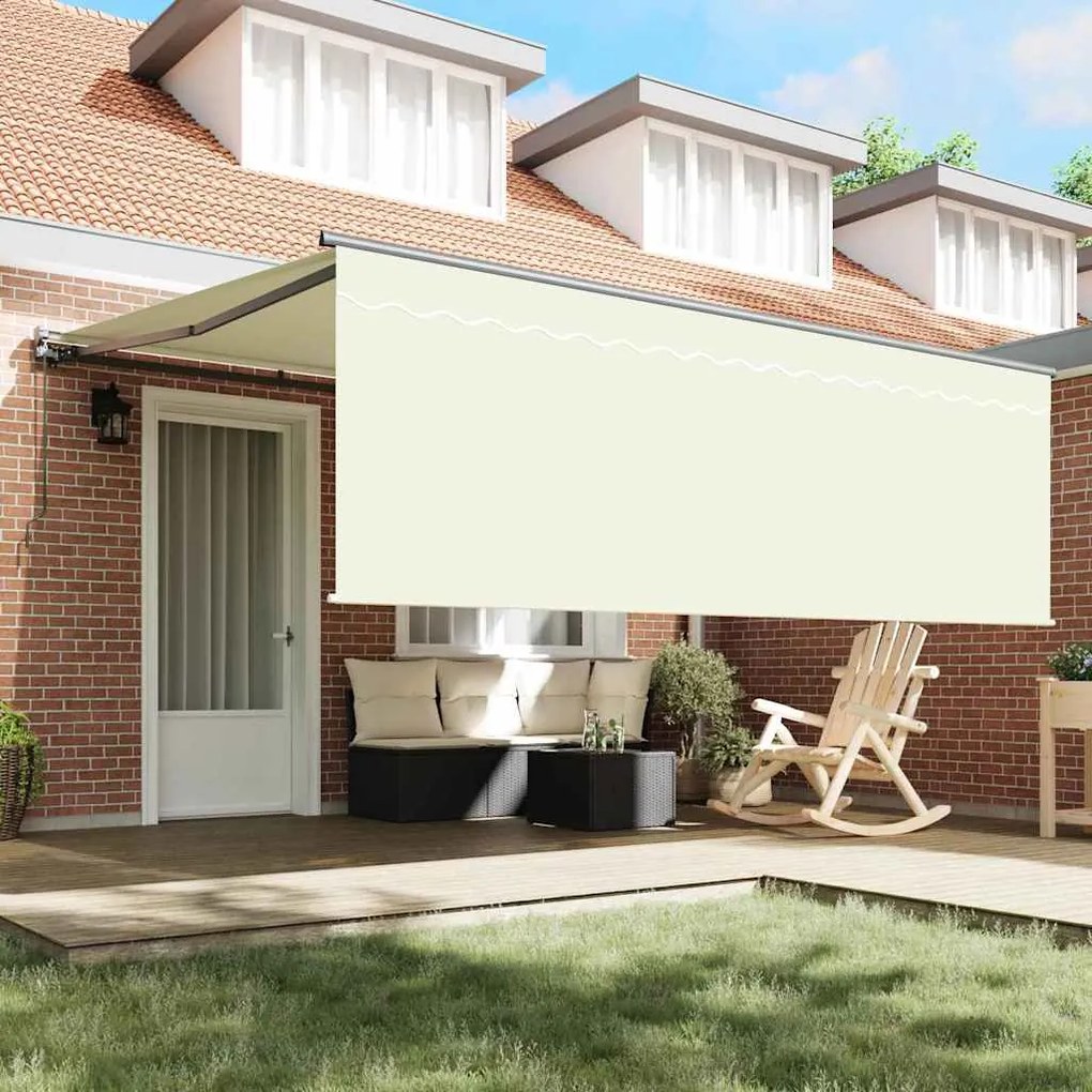 Toldo Retrátil Manual Bege 400 × 300 cm Poliéster