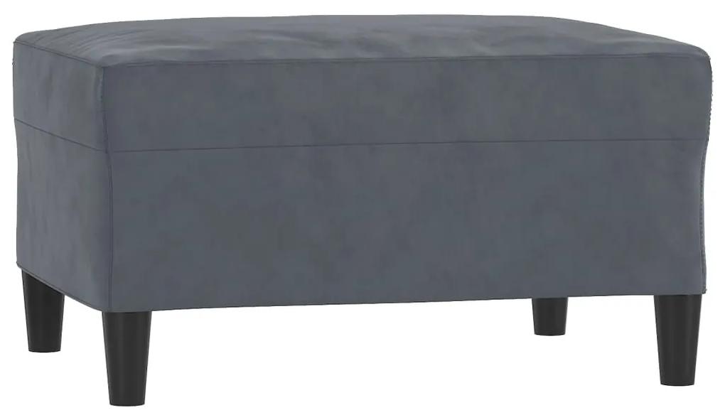 4 pcs conjunto de sofás veludo cinzento-escuro