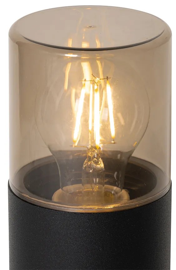 Candeeiro de pé para exterior preto com cúpula fumê 30 cm IP44 - Odense Moderno