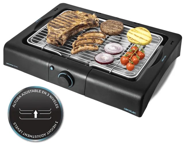 Grelhador elétrico de mesa de 2400 W PerfectSteak 4200 Way , Grelha de Aço inoxidável e Altura Ajustável em 3 Níveis