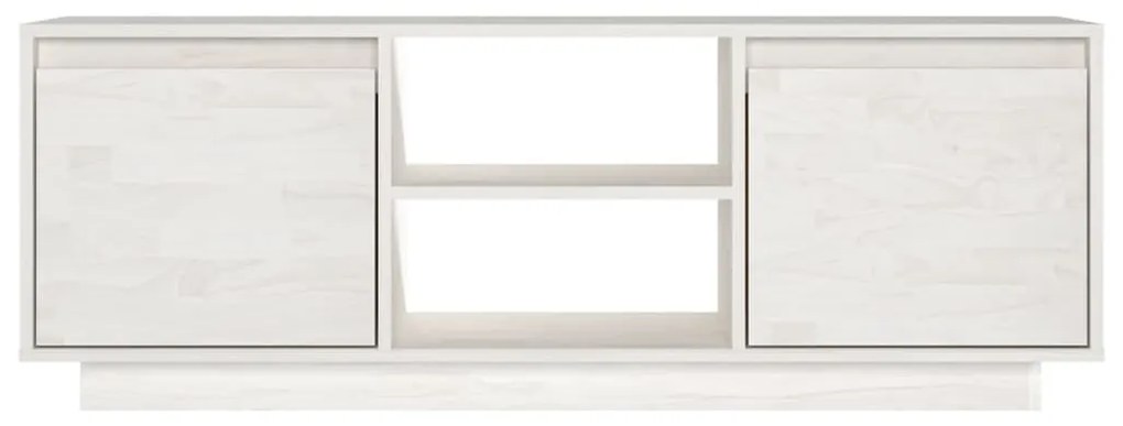 Móvel de TV 110x30x40 cm madeira de pinho maciça branco