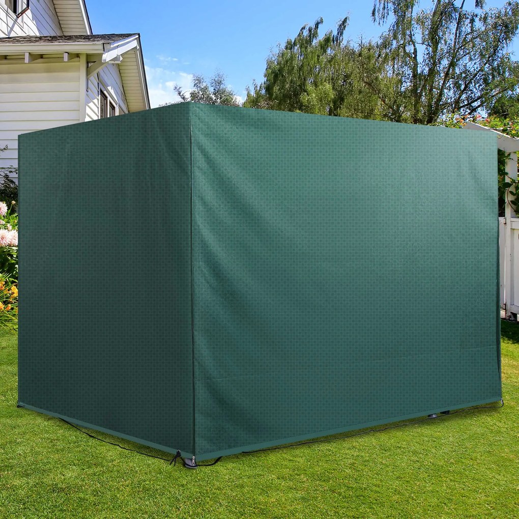 Capa Protetora para Baloiço de Jardim de 3 Lugares 215x155x150cm Impermeável com Zíper Cobertura para Móveis de Exterior Verde