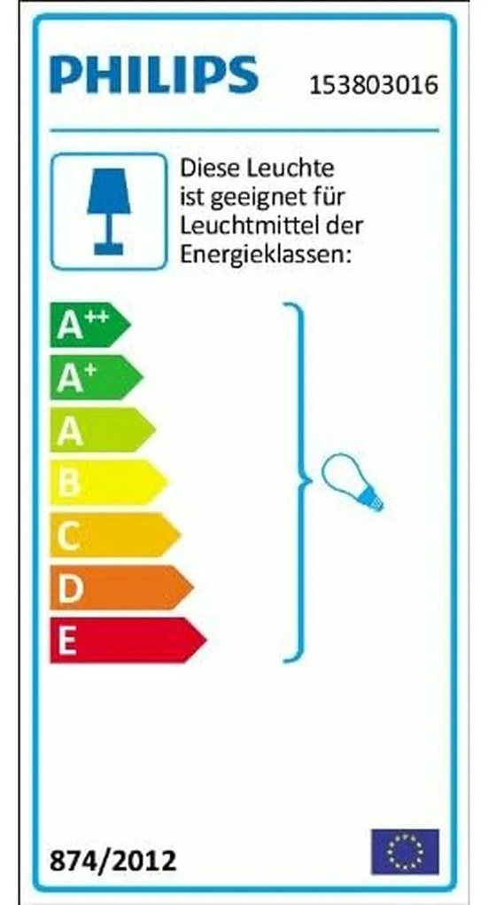 Luz de Parede Philips My Garden Creek Preto Alumínio A 60 W E27