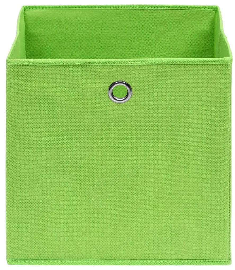 Caixas de arrumação 4 pcs 32x32x32 cm tecido verde