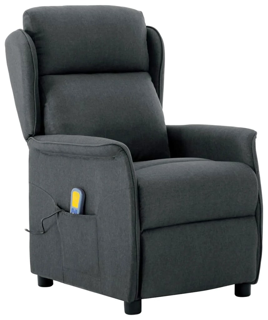 vidaXL Cadeira de Massagem Cinza Escuro Tecido