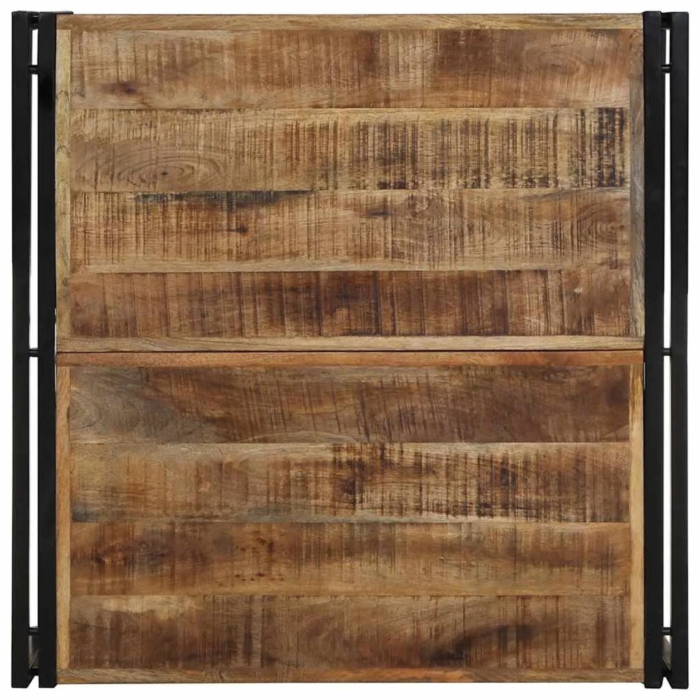 Mesa de centro 80x80x35 cm madeira de mangueira áspera maciça