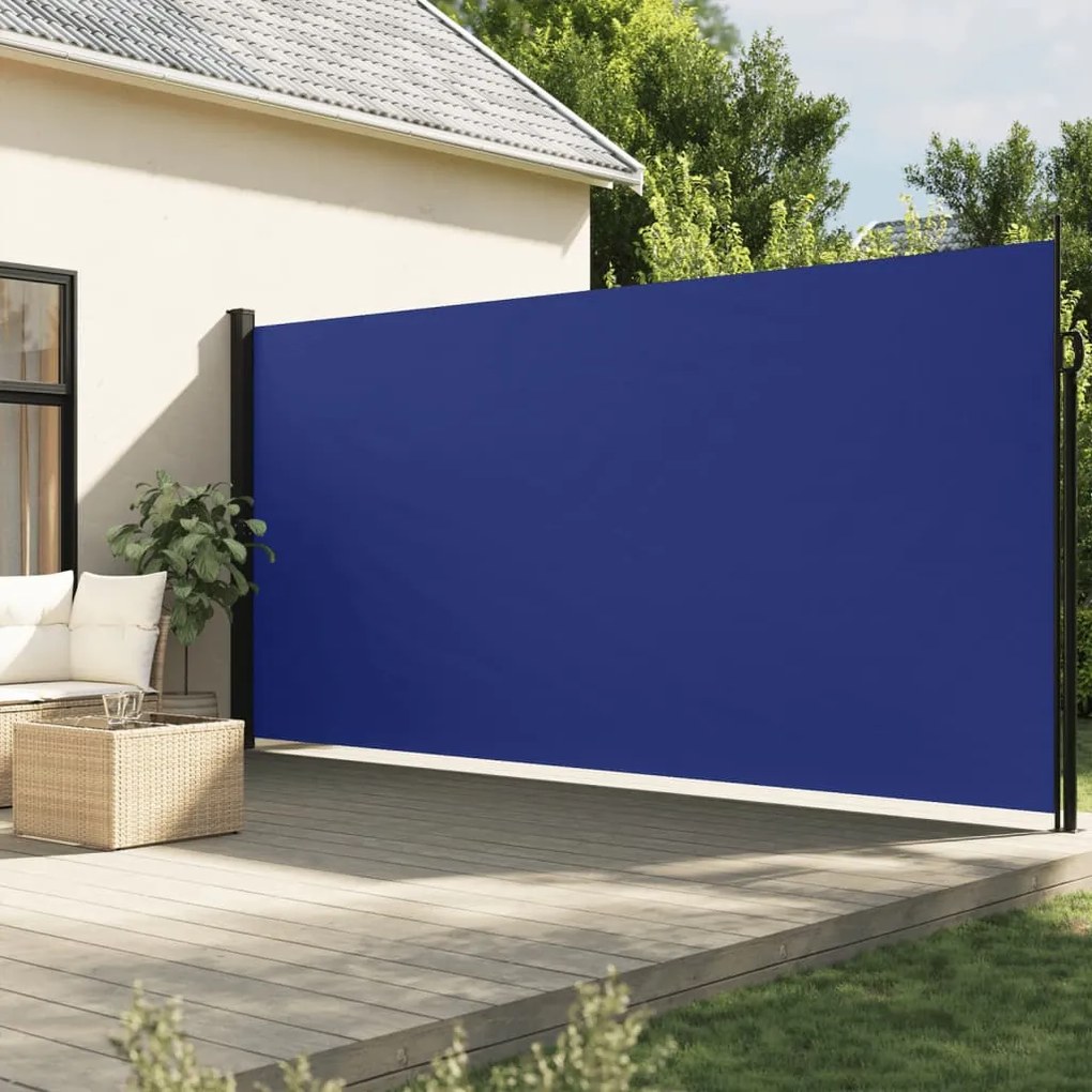 Toldo lateral retrátil 220x500 cm azul