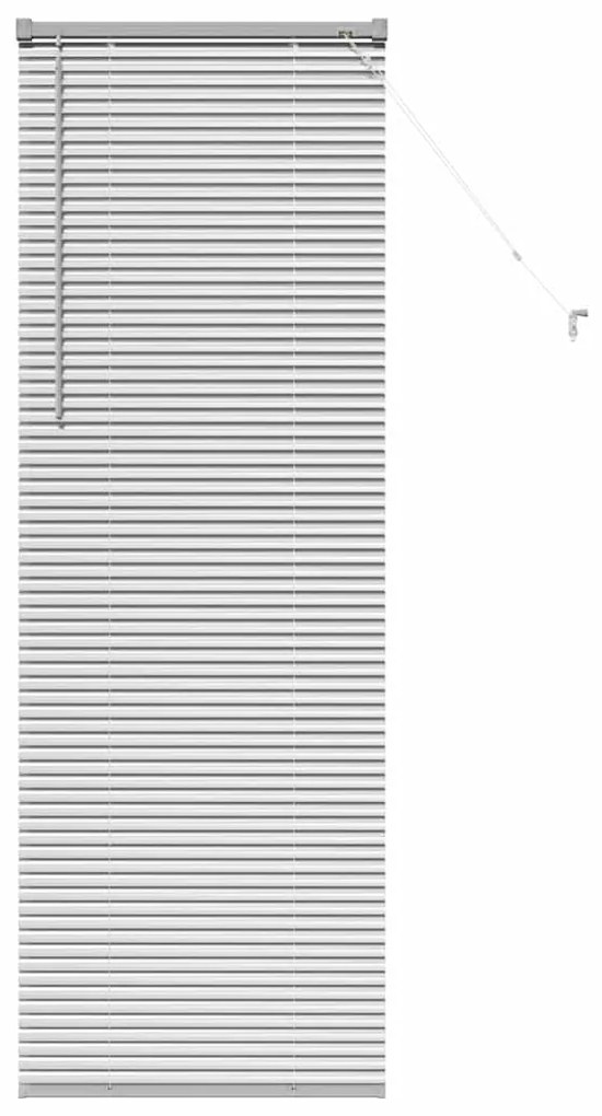 Persiana de Janela com cortinas Manual Prata 80 x 130 cm Alumínio