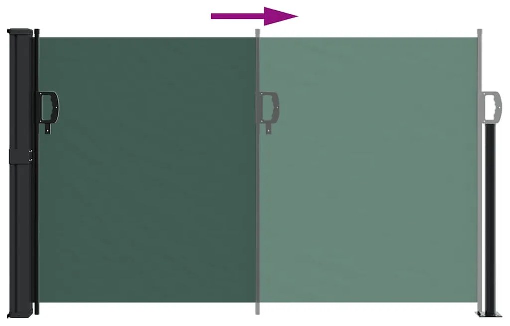 Toldo lateral retrátil 117x300 cm verde-escuro