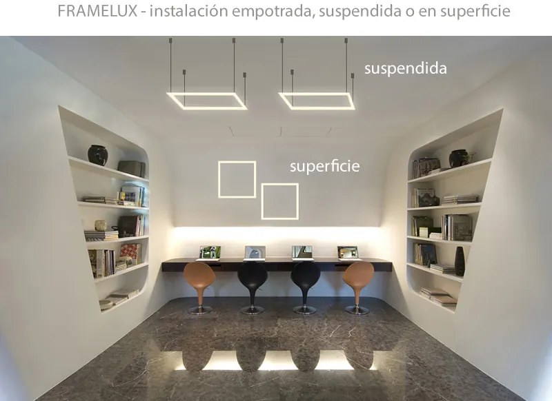 Pack 2 Painéis Led FRAMELUX 42W, driver LIFUD, 60x60 cm branco quente
