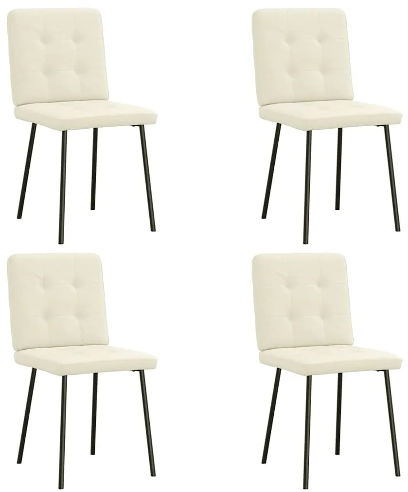 vidaXL Cadeiras de jantar 4 pcs veludo cor creme