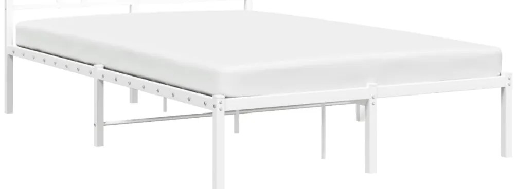 Estrutura de cama com cabeceira 120x190 cm metal branco