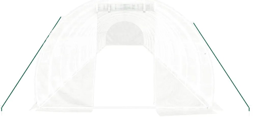 Estufa com estrutura de aço 54 m² 18x3x2 m branco