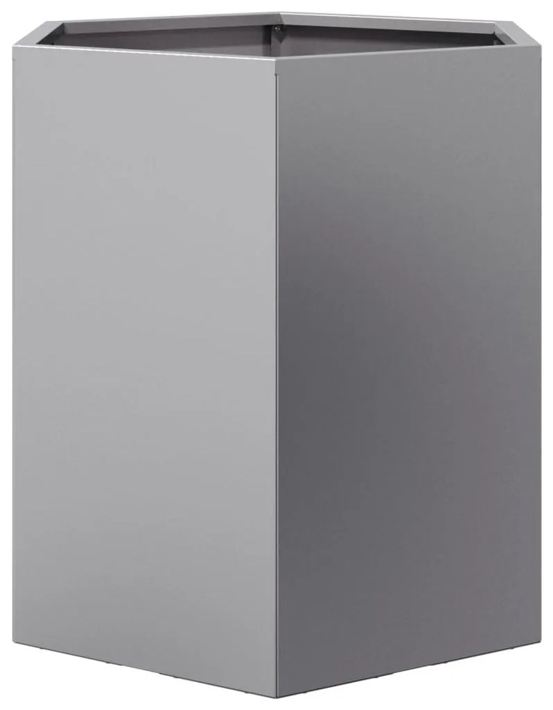 Vasos floreiras jardim 2 pcs hexagonal 46x40x45cm aço galvaniz.
