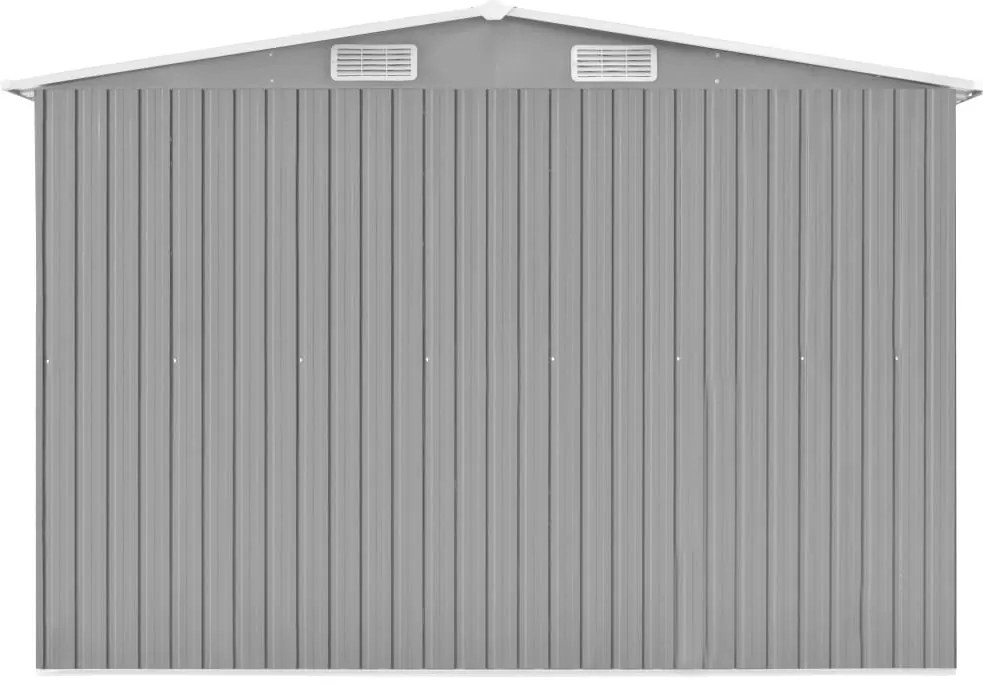 Abrigo de jardim 257x990x181 cm aço galvanizado cinzento