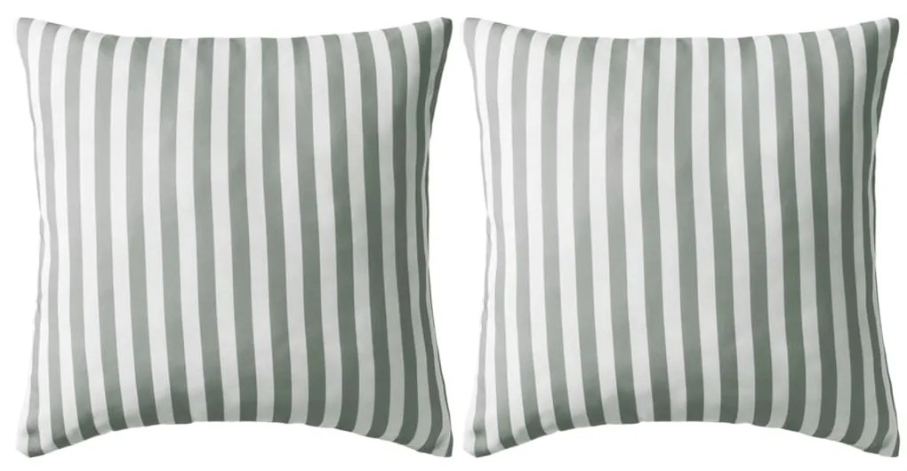 vidaXL Almofadas para exterior 2 pcs 45x45 cm riscas cinzento
