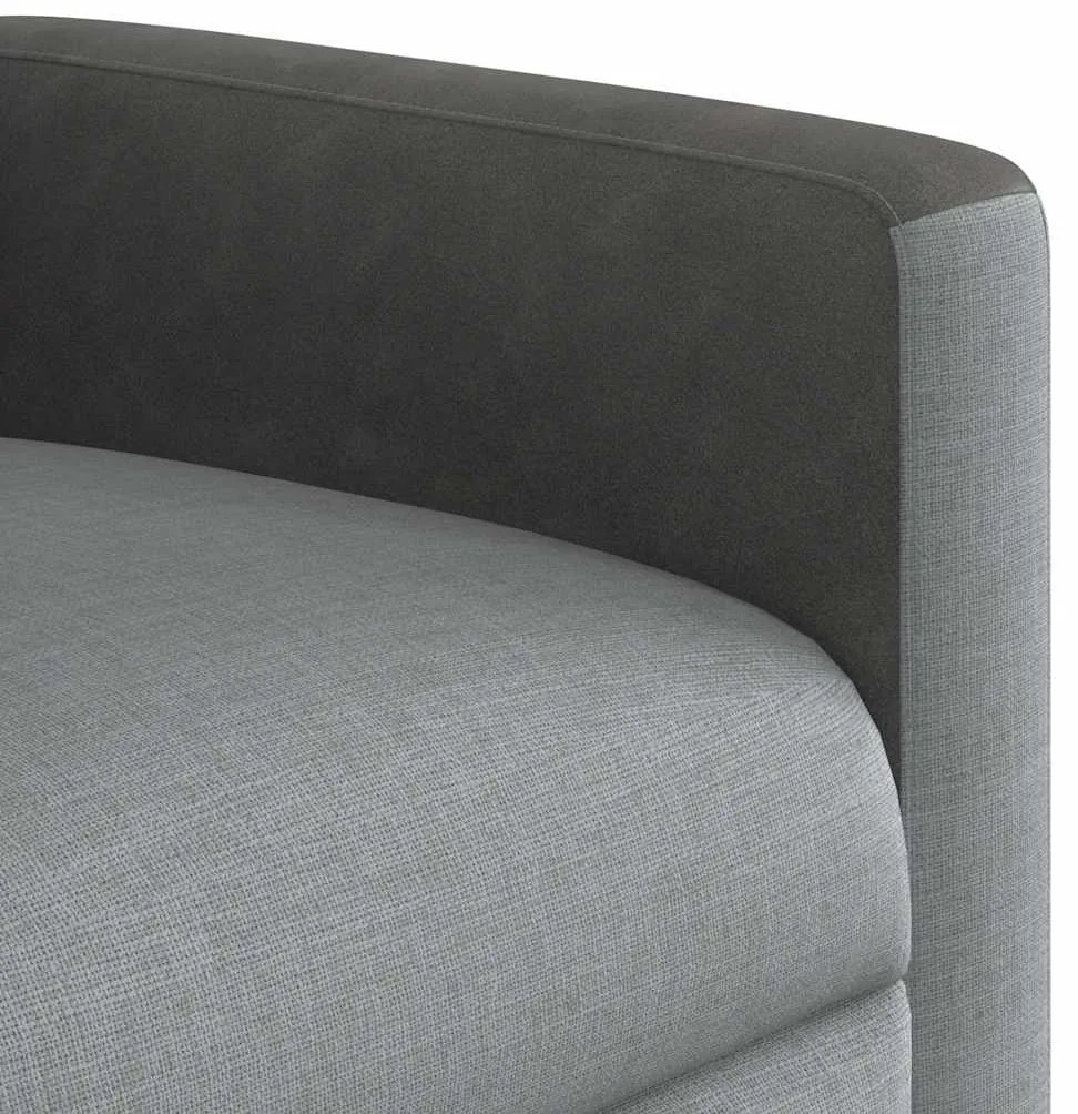 Poltrona de massagens reclinável elétrica tecido cinzento-claro