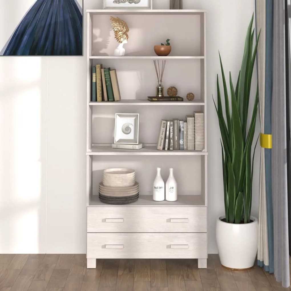vidaXL Aparador alto HAMAR pinho maciço branco