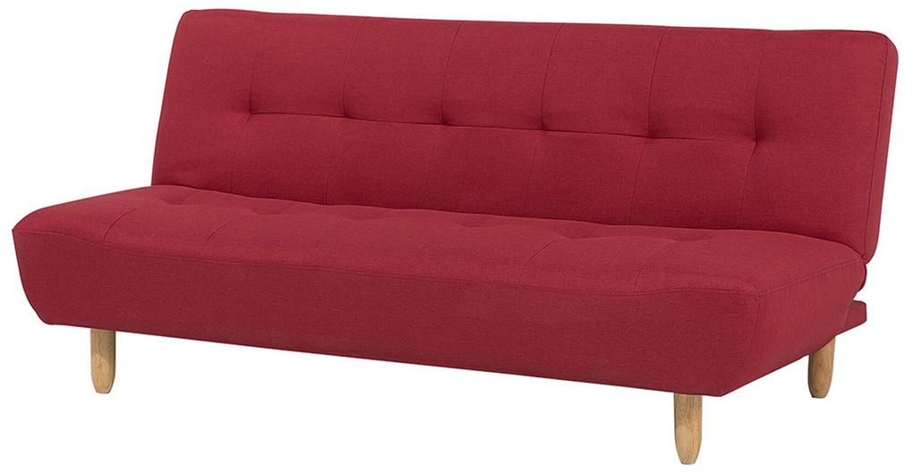 Sofá-cama de 3 lugares em tecido vermelho ALSTEN Beliani