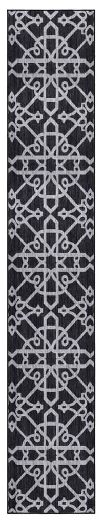 vidaXL Tapete/passadeira 80x500 cm preto