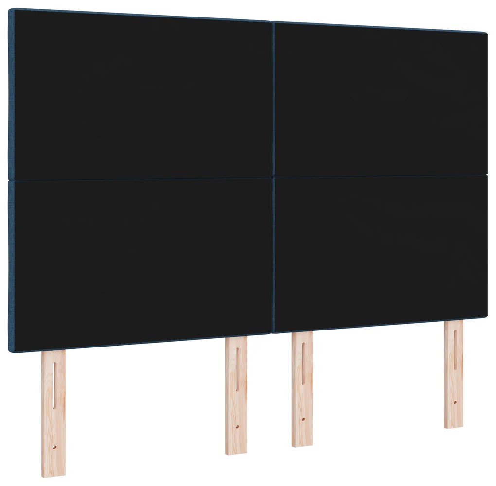 Cabeceira com Design de Blocos de Diamante em Azul, 160 cm de Tecido