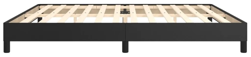 Estrutura de cama 200x200 cm couro artificial preto