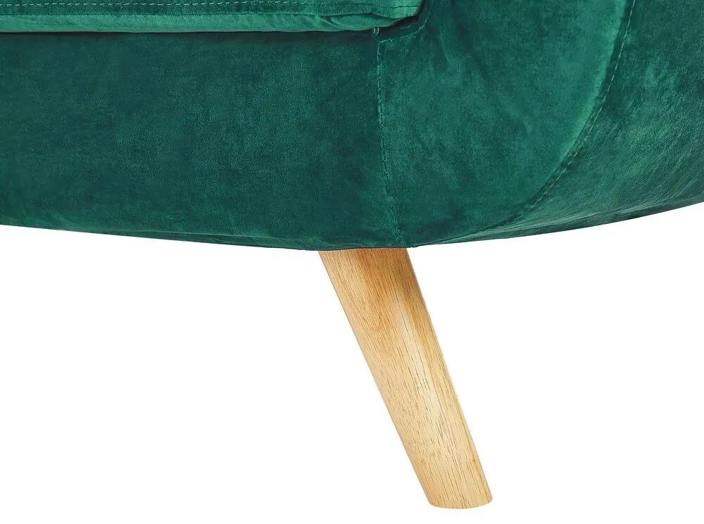 Capa para sofá de 3 lugares de veludo verde BERNES Beliani